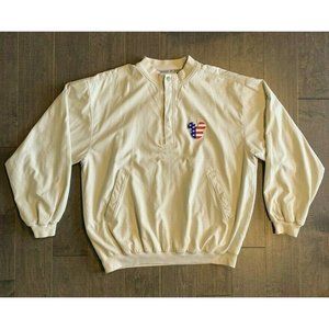 Vintage Slazenger Golf Lined Sweatshirt Pullover L USA Flag Mickey Mesh‎ Lined